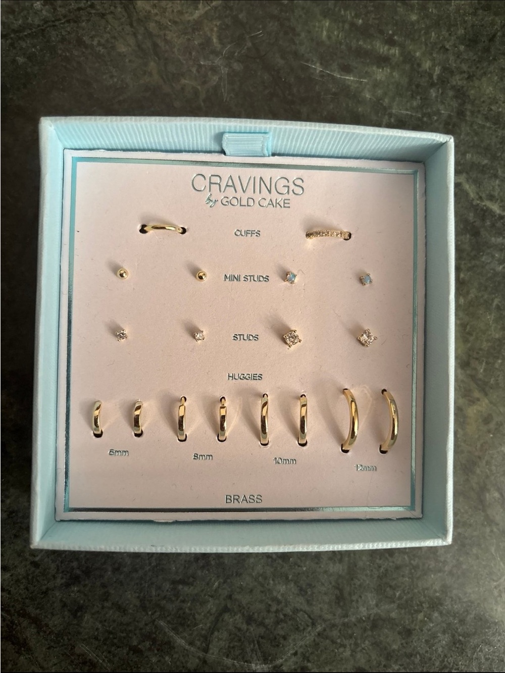GOLD CAKE Brass Earrings Set